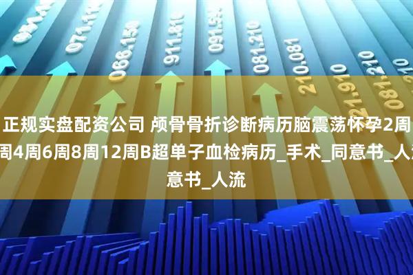 正规实盘配资公司 颅骨骨折诊断病历脑震荡怀孕2周3周4周6周8周12周B超单子血检病历_手术_同意书_人流